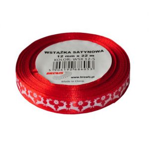 Wstążka satynowa Brewis Czerwona, 12mm x 22m